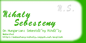 mihaly sebesteny business card